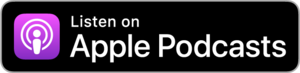 Listen on Apple Podcasts button with the apple podcasts purple logo